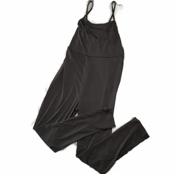 BLack full length catsuit with lace up back